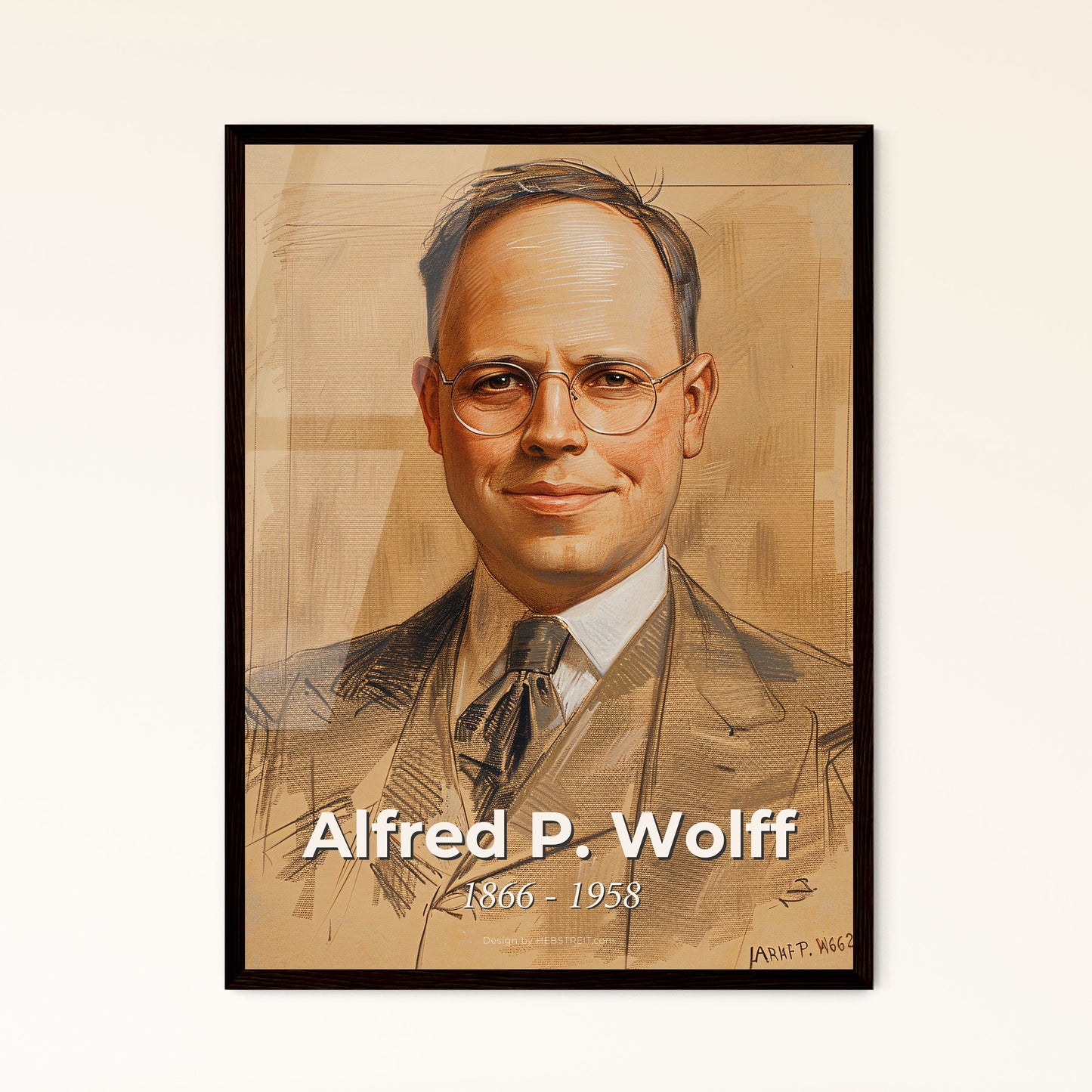 Alfred P. Wolff: 1866-1958 - Captivating Portrait of the Lehman Brothers Founder in Vibrant Contemporary Art, Perfect for Home Decor