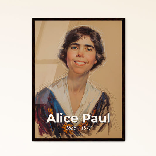 Empowerment in Lines: Stunning Portrait of Alice Paul - Icon of Feminism & Women's Suffrage, Available as Framed or Aluminum Print!