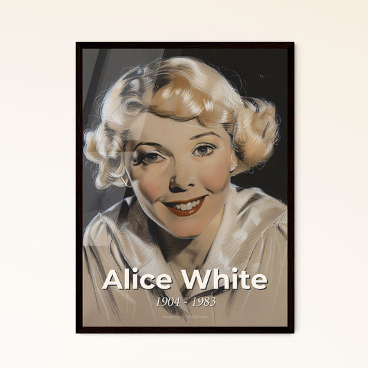 Captivating Portrait of Alice White: 1920s Flapper Icon in Dynamic Contemporary Art - Perfect for Home Decor & Gifting