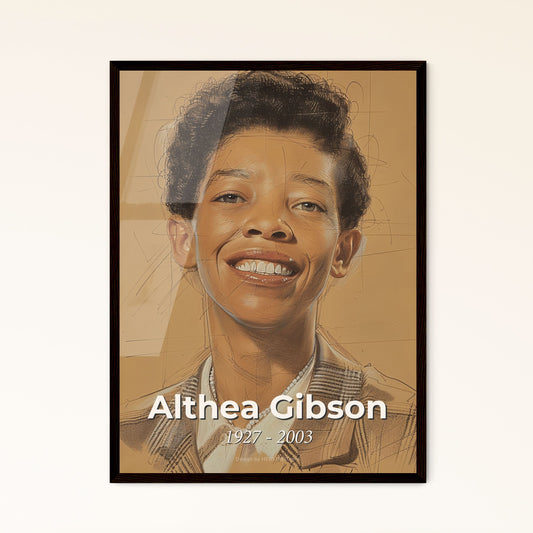 Althea Gibson: Celebrating the Triumph of an Icon - A Stunning Contemporary Portrait in Dynamic Hues and Elegant Lines