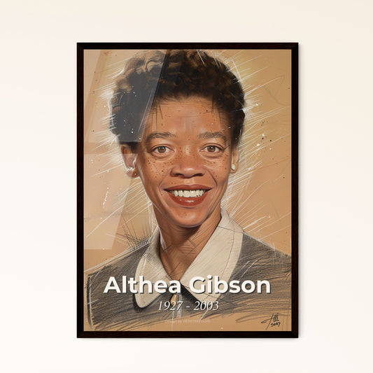 Althea Gibson: Celebrating the Legacy of a Grand Slam Pioneer - Contemporary Portrait in Dynamic Hues and Textures