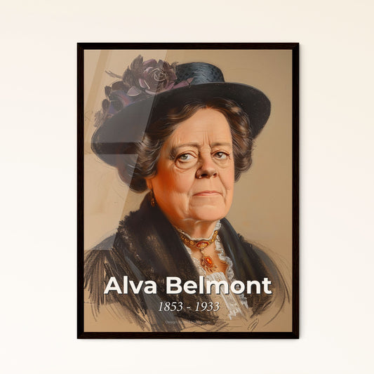 Elegant Portrait of Alva Belmont: A Tribute to the Iconic Suffragist & Philanthropist with Contemporary Artistic Flair