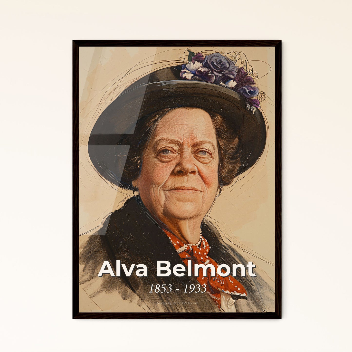 Alva Belmont: Icon of Feminism - Striking Contemporary Portrait in Elegant Style, Perfect for Home Decor & Meaningful Gifts