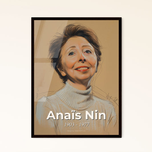 Captivating Anaïs Nin Portrait: Enigmatic Essence of a Literary Muse in Vibrant Contemporary Art – Perfect for Home Décor!