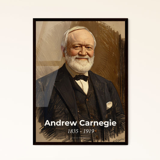 Radiant Portrait of Andrew Carnegie Framed Print