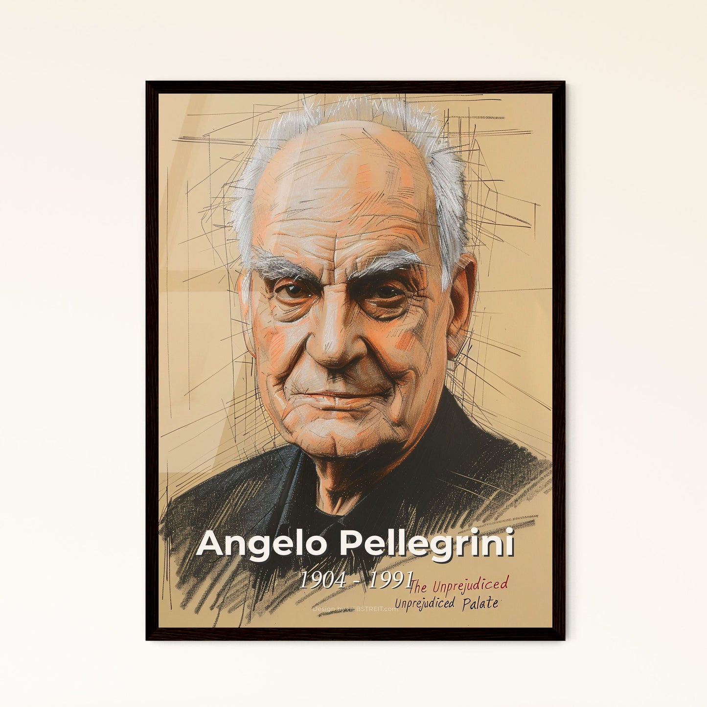 Angelo Pellegrini: Celebrating the Farm-to-Table Pioneer in Contemporary Art - A Dynamic Portrait Print for Home Decor