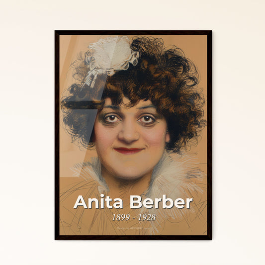 Anita Berber: Icon of Weimar Berlin - Captivating Contemporary Portrait on Beige, Perfect for Gifts & Chic Home Decor!