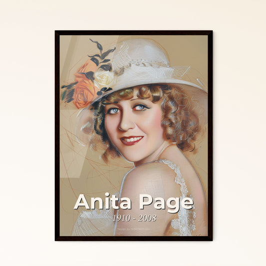 Elegant Portrait of Anita Page: Timeless Tribute to a Silent Film Icon, Stunning Contemporary Art Print for Sophisticated Décor.