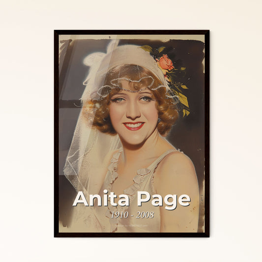 Exquisite Portrait of Anita Page: A Timeless Silent Film Icon Captured in Elegant Contemporary Art - Perfect for Home Decor