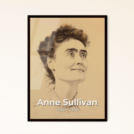 Radiant Portrait of Anne Sullivan: Celebrating the Pioneering Teacher of Helen Keller in Vibrant Contemporary Art Print