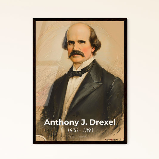 Elegant Portrait of Anthony J. Drexel: A Masterful Contemporary Art Print Celebrating Finance's Visionary - Perfect for Home Decor