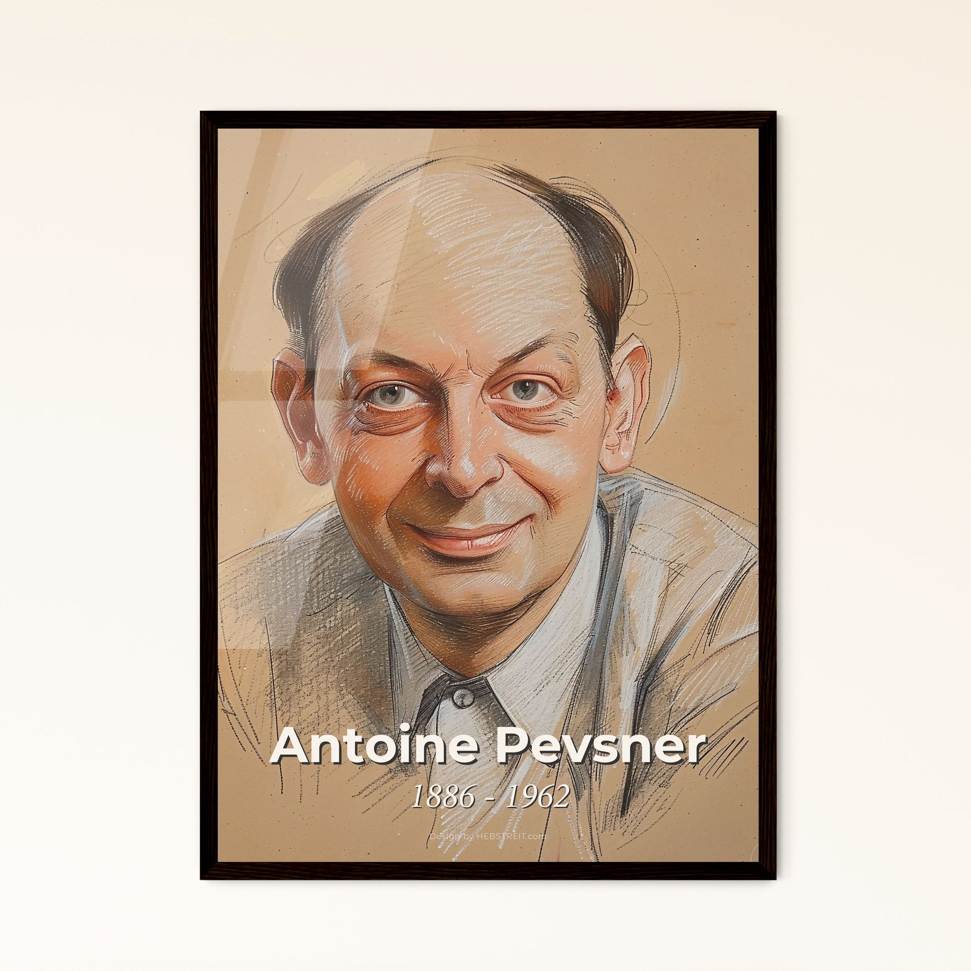 Antoine Pevsner: Radiant Modernism - Striking Portrait of the Sculptor with Dynamic Lines & Subtle Hues, Perfect for Home Decor