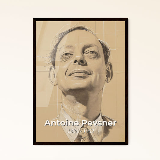 Dynamic Portrait of Antoine Pevsner: Constructivist Visionary & Arctic Explorer – Elegant Print for Unique Home Decor