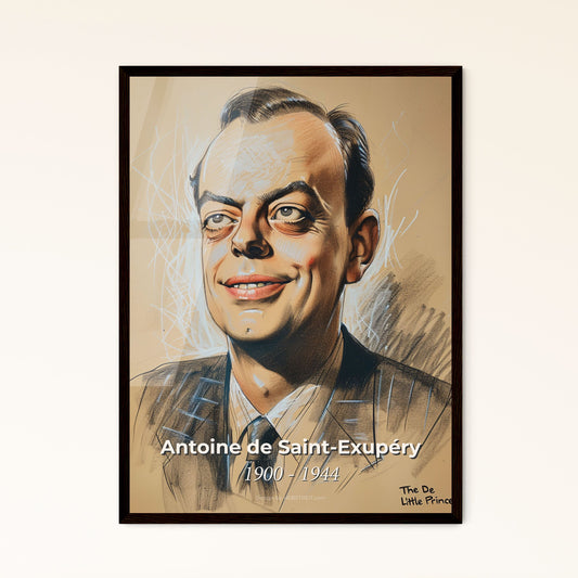 Elegant Portrait of Antoine de Saint-Exupéry: A Contemporary Tribute to the Literary and Aviation Icon in Stunning Artistry