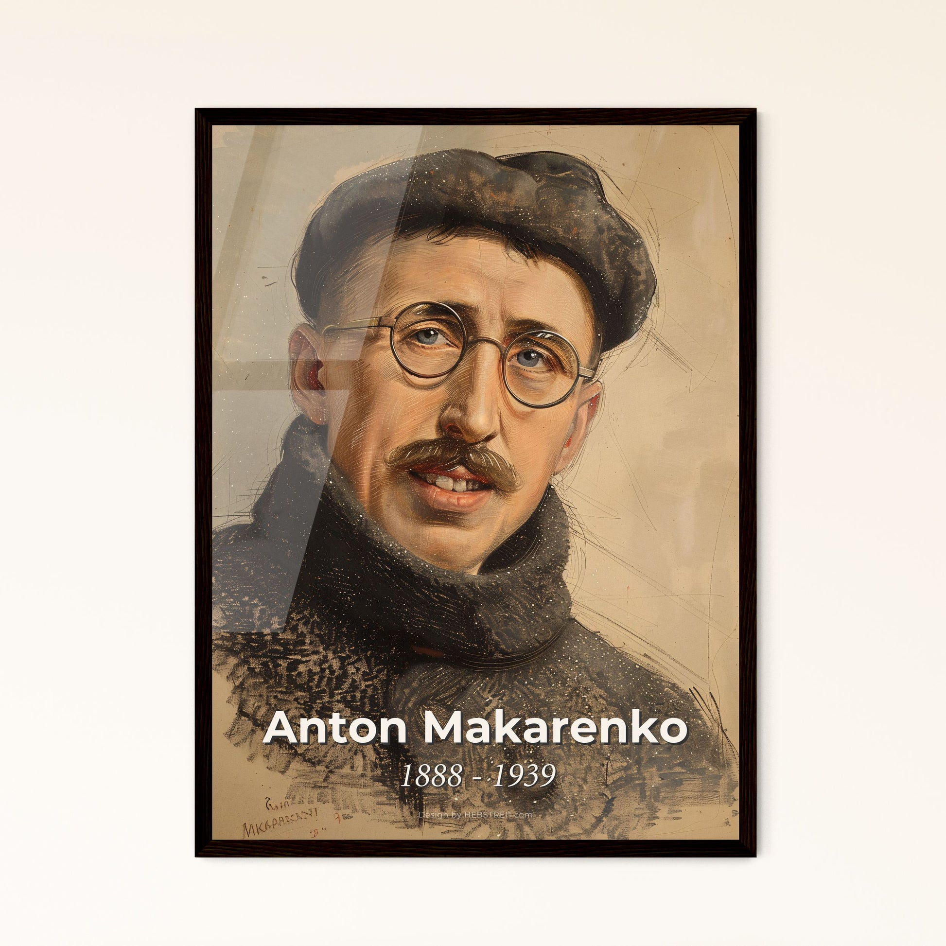 Anton Makarenko: Dynamic Portrait of a Soviet Educator - Exceptional Art Print for Unique Home Decor & Thoughtful Gifting