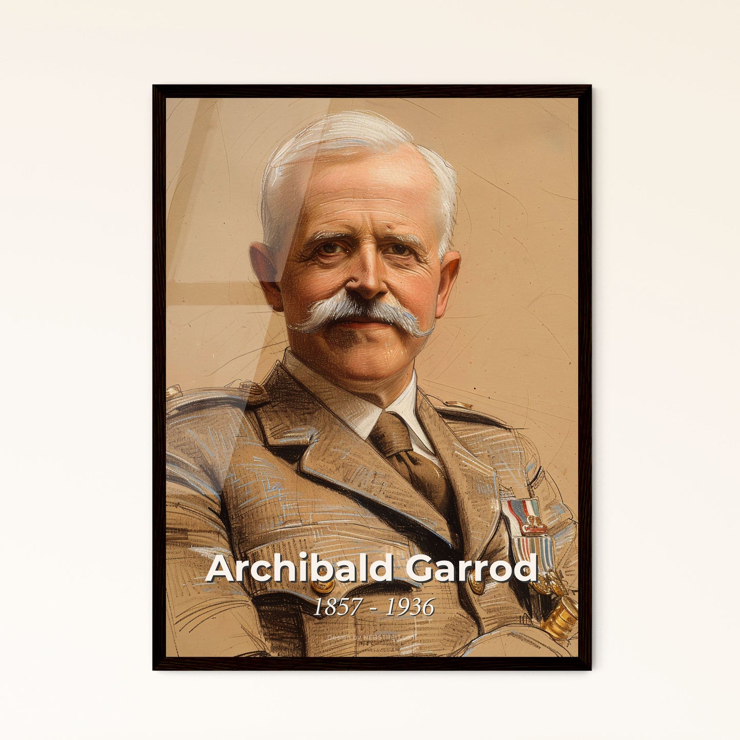 Archibald Garrod: Captivating Portrait of a Visionary Physician in Elegant Contemporary Art - Perfect for Gift or Home Decor