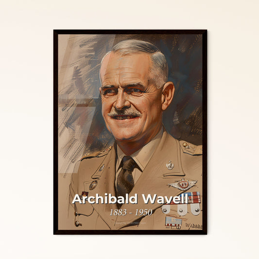 Archibald Wavell: WWII British Field Marshal Portrait – Contemporary Art Print in Stunning Hues, Perfect for Home Decor.