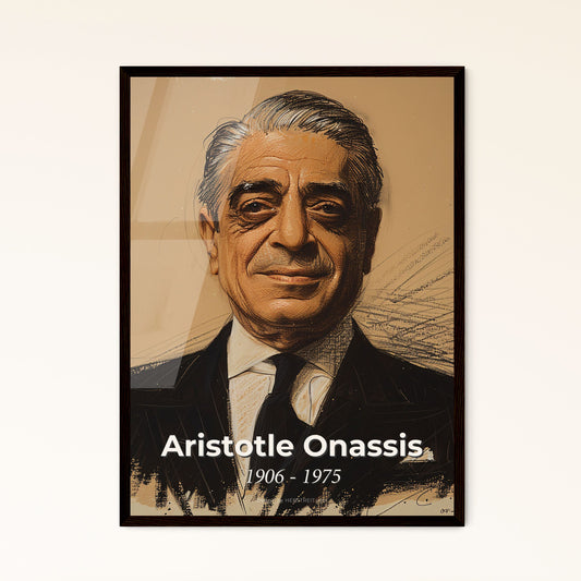 Elegant Portrait of Aristotle Onassis: 1906-1975 - A Contemporary Tribute to the Iconic Shipping Magnate's Allure and Legacy