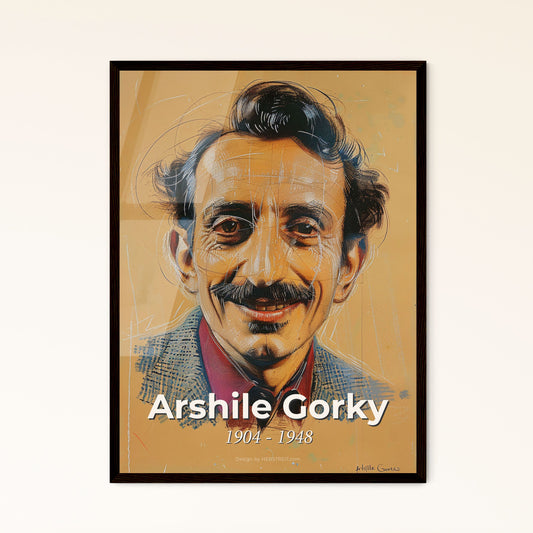 Dynamic Portrait of Arshile Gorky: A Surrealist Masterpiece in Contemporary Design - Available as Print, Framed, or Aluminum Art