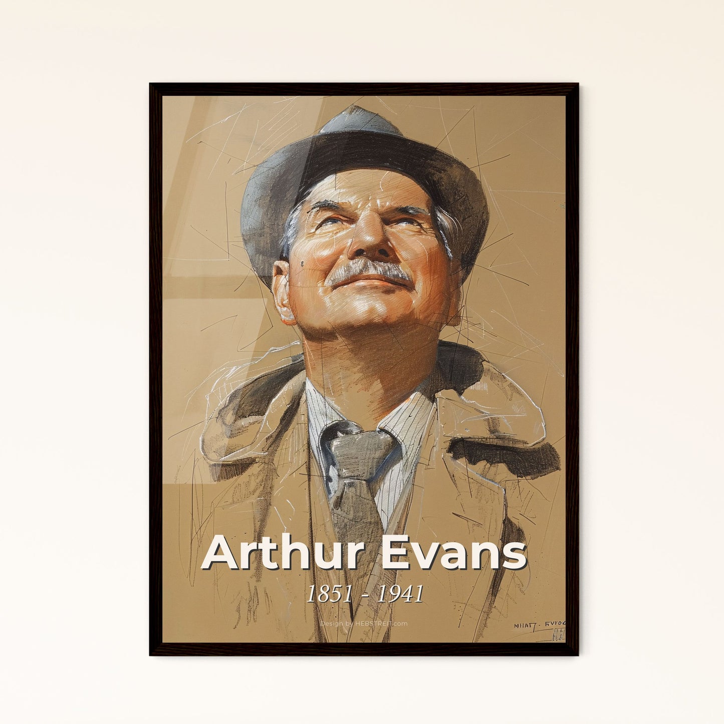 Elegant Portrait of Arthur Evans Framed Print