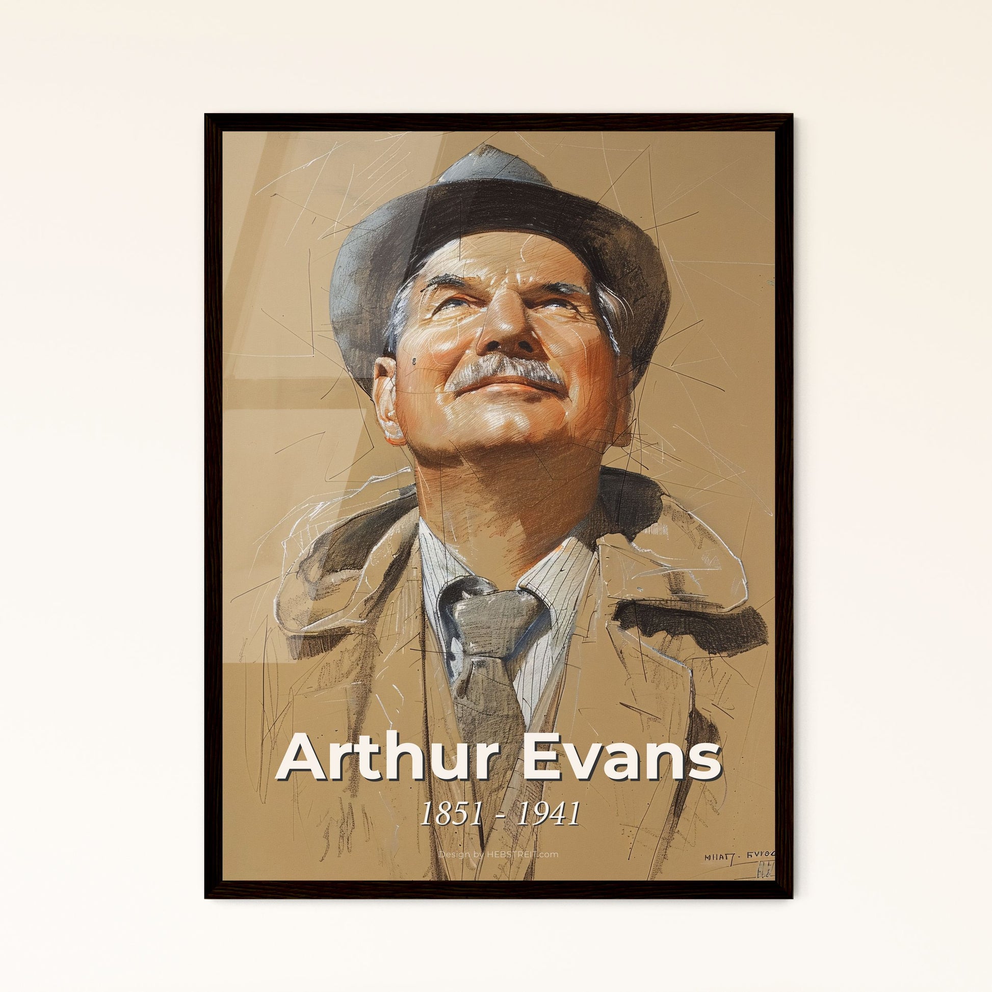 Elegant Portrait of Arthur Evans Framed Print