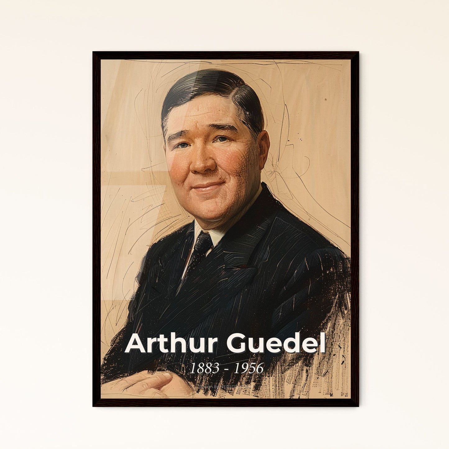 Arthur Guedel: A Contemporary Tribute to the Pioneer of Anesthesia – Expressive Art Print on Luxurious Background for Stunning Décor