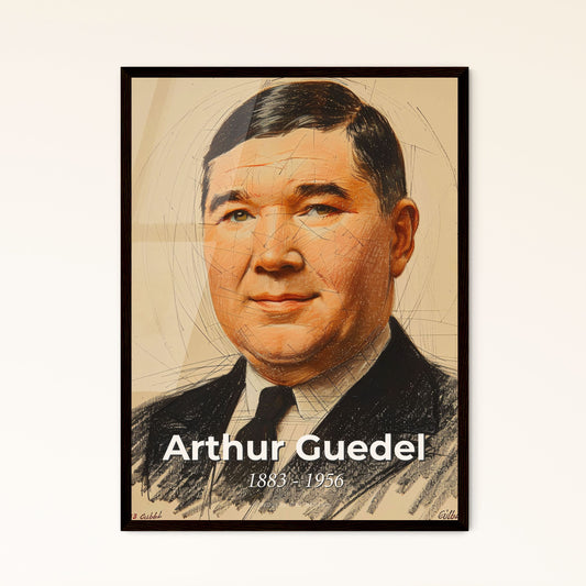 Arthur Guedel: A Celebration of Anesthesia's Pioneer - Contemporary Art Print with Dynamic Lines & Subtle Colors for Elegant Decor