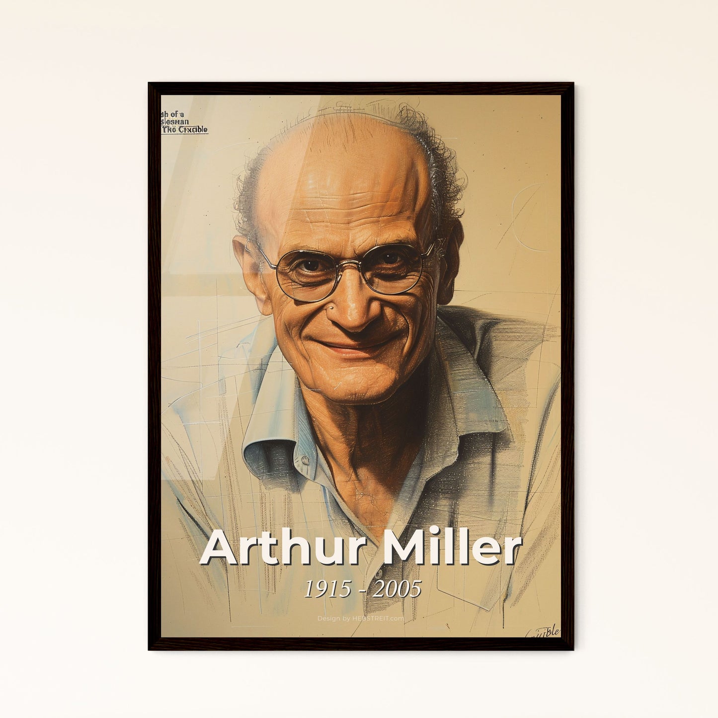 Arthur Miller: Timeless Genius - Contemporary Portrait of the Iconic Playwright in Vibrant Lines & Hues for Elegant Home Decor