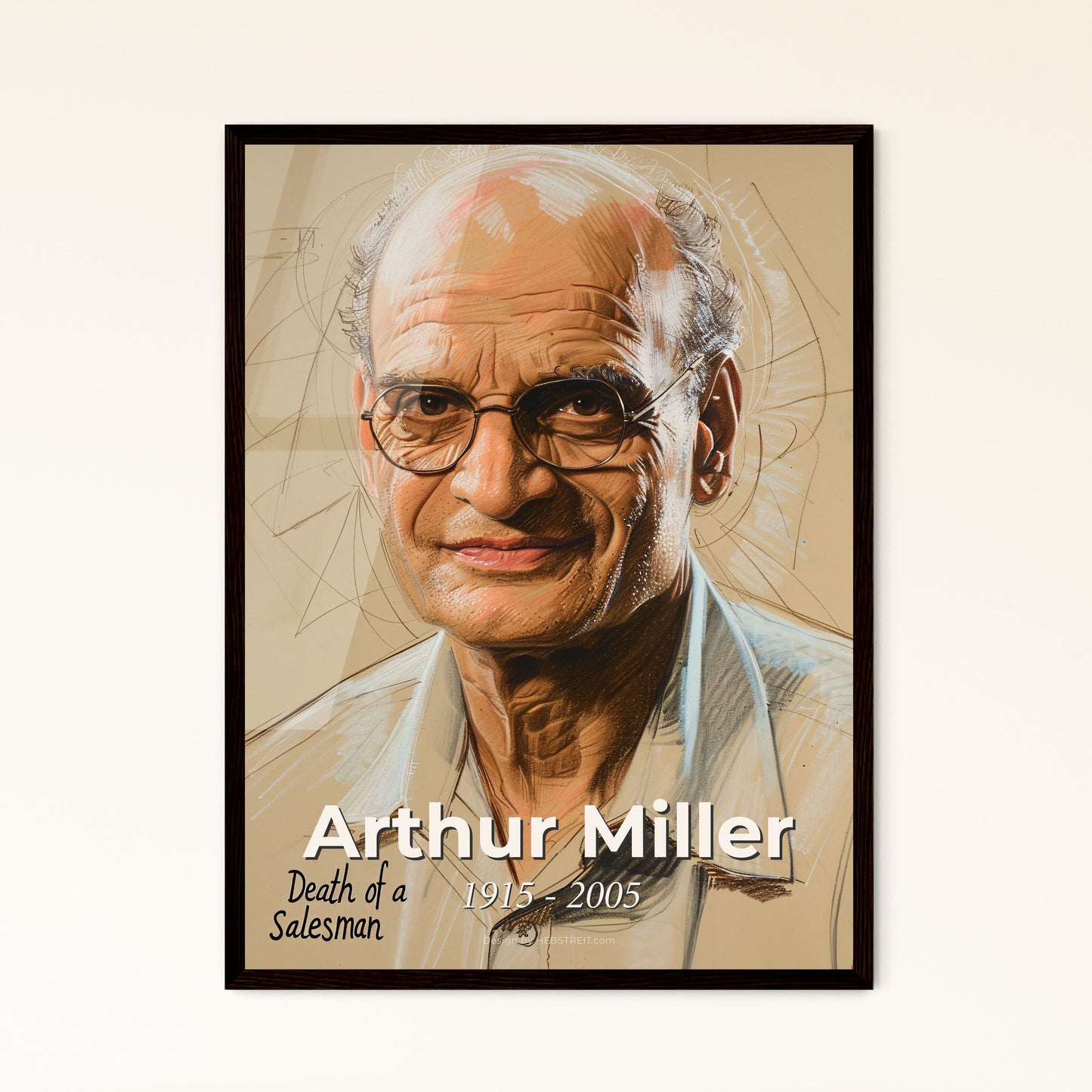 Arthur Miller: A Masterpiece Portrait - Iconic American Playwright Celebrated in Contemporary Art Print, Perfect for Home Decor