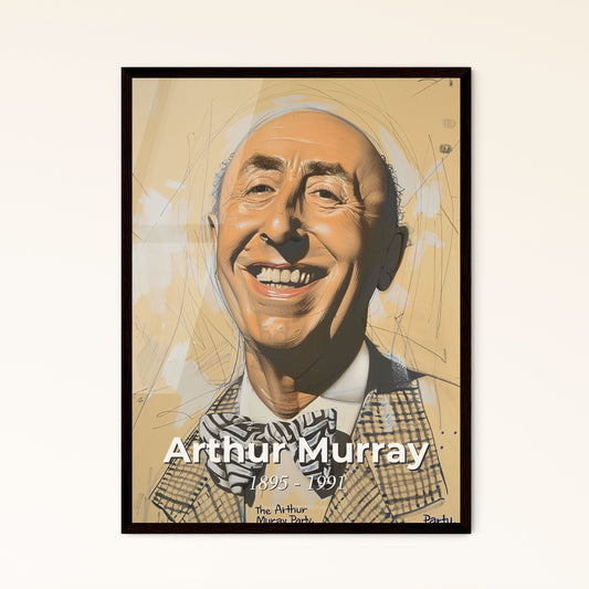 Arthur Murray: Iconic Dance Visionary – Captivating Contemporary Art Print on Beige, Perfect for Home Decor & Unique Gifts!