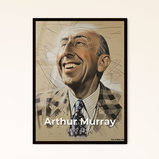 Arthur Murray: Captivating Dance Icon - Elegant Contemporary Art Print Celebrating Movement & Joy on Noble Beige Canvas