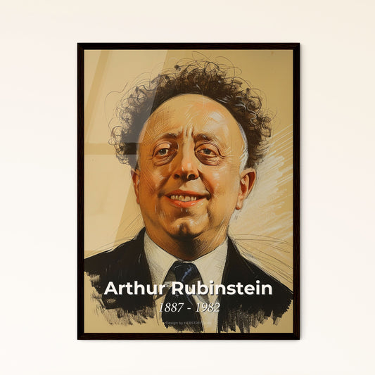 Elegance of Expression: Arthur Rubinstein 1887-1982 - Captivating Contemporary Art Print Celebrating a Master Pianist's Essence