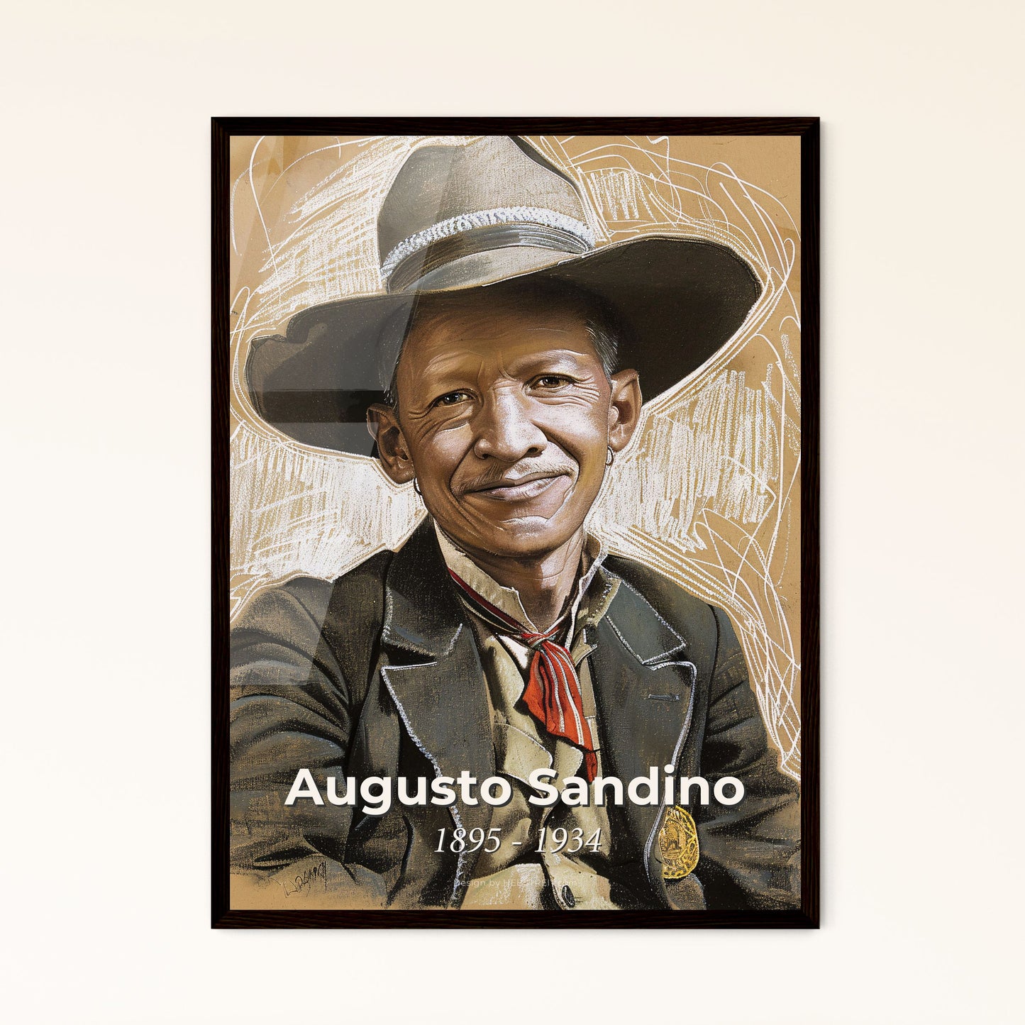 Smiling Augusto Sandino Framed Print
