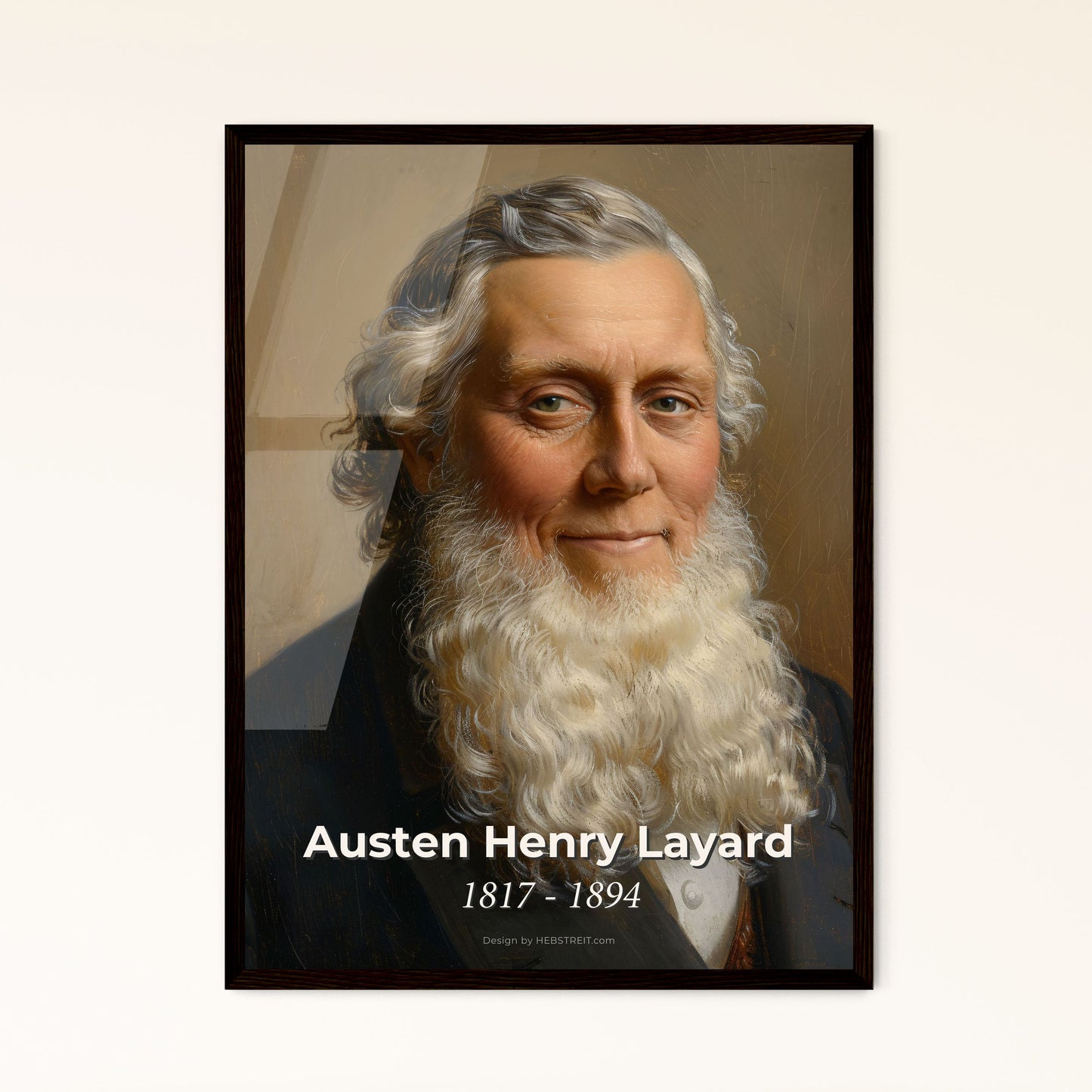 Captivating Portrait of Austen Henry Layard: A Unique Contemporary Tribute to the Pioneer of Assyrian Archaeology