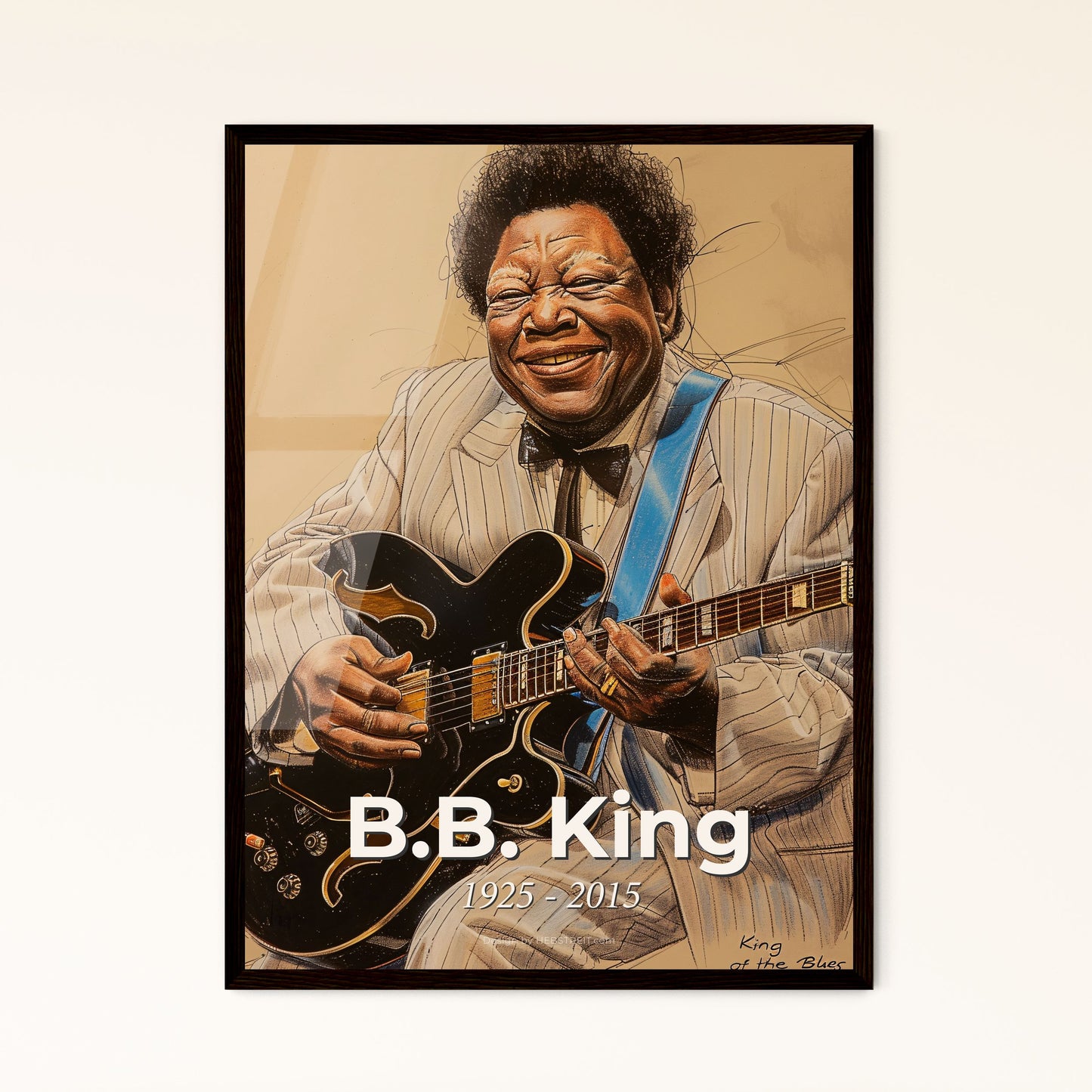 B.B. King Tribute: Captivating Contemporary Art Print Celebrating the King of Blues—Perfect Gift for Music Lovers & Home Decor!