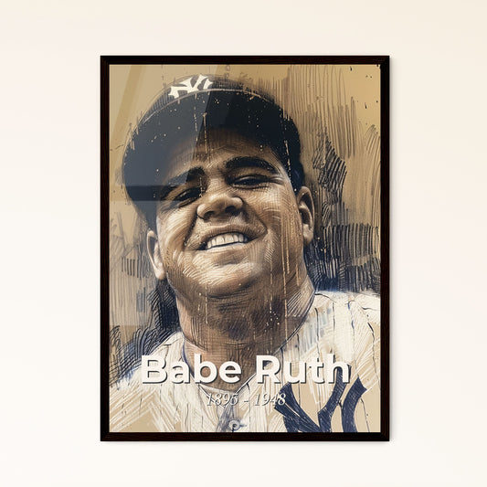 Babe Ruth: A Timeless Legend – Stunning Contemporary Art Print, Captivating Portrait of the Home Run King for Your Décor!