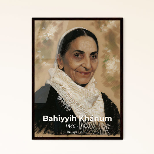 Elegant Portrait of Bahiyyih Khánum: A Vibrant Tribute to the Influential Bahá'í Leader in Contemporary Art Print