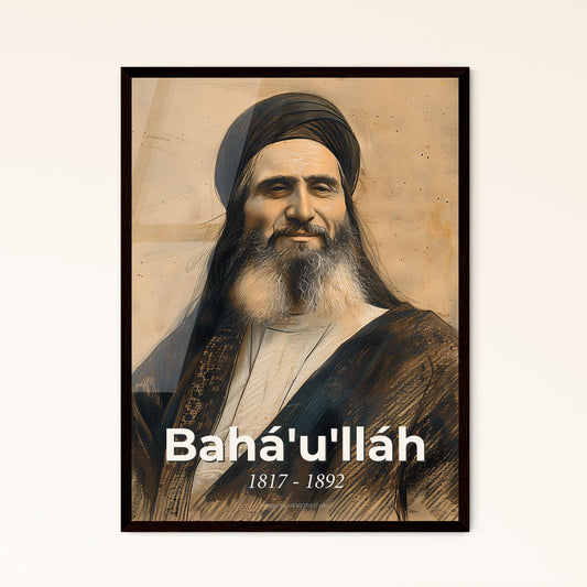 Bahá'u'lláh: The Illuminating Essence of Unity and Peace - Contemporary Portrait Art in Dynamic Hues and Textures