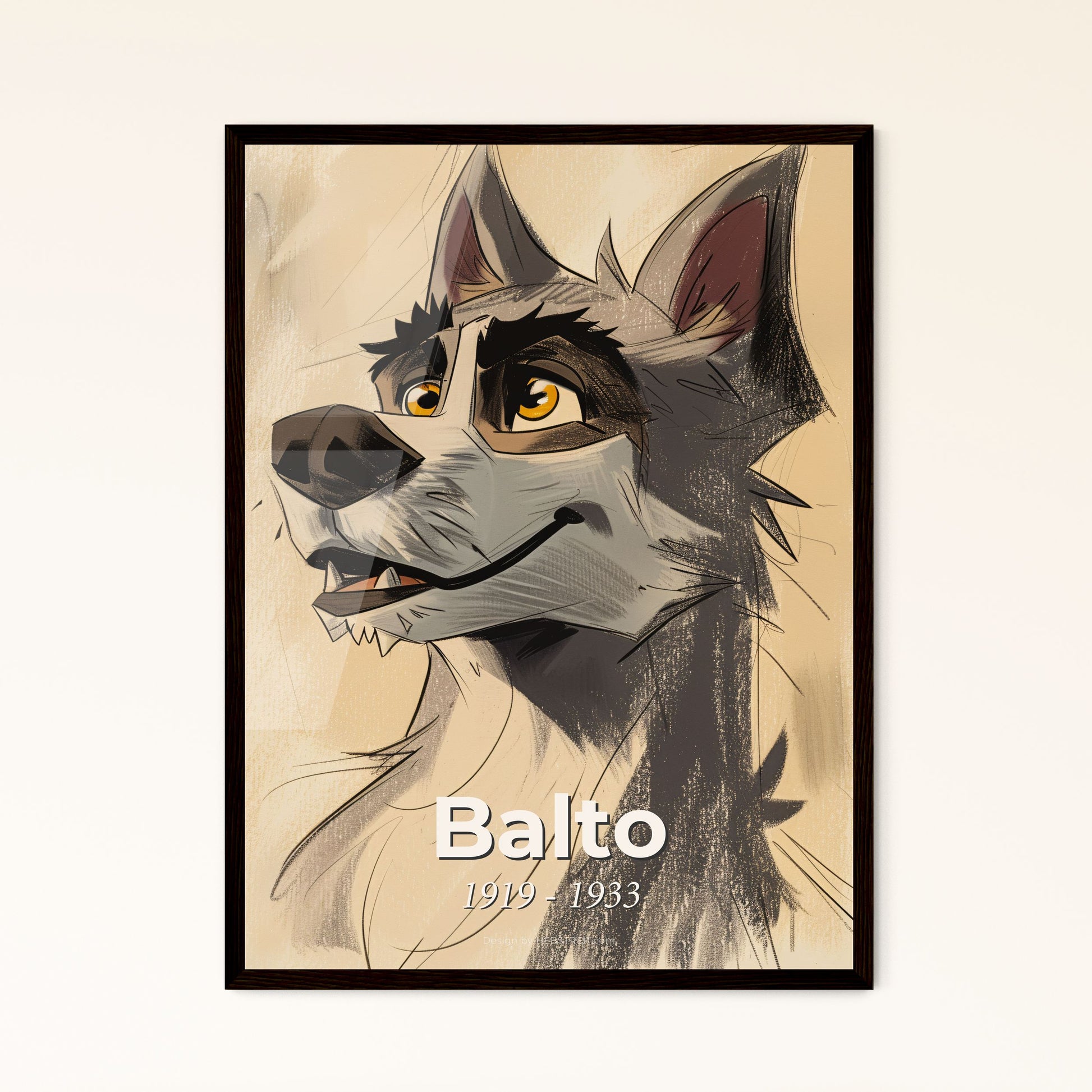 Balto: Heroic Siberian Husky - 1925 Serum Run Legend - Contemporary Art Print in Warm Hues for Home Decor & Unique Gifts