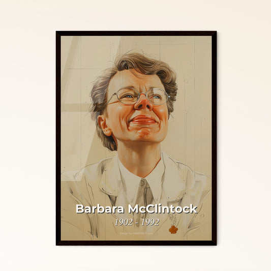 Elegant Portrait of Barbara McClintock: A Stunning Tribute to the Nobel-Winning Geneticist in Contemporary Art - Perfect for Home Décor