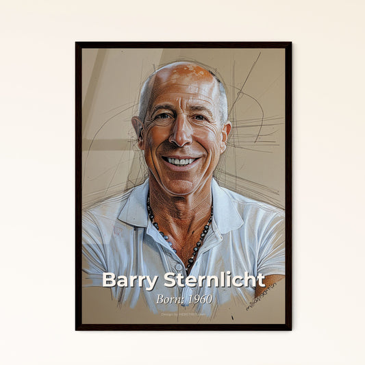 Elegant Contemporary Portrait of Barry Sternlicht: Iconic Hotelier & W Hotel Creator - A Stunning Home Decor Piece