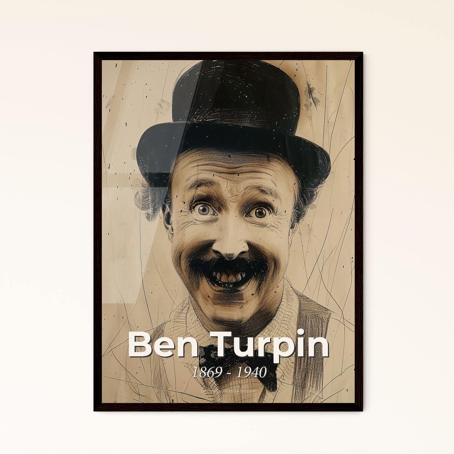 Ben Turpin: A Dynamic Tribute to the Silent Film Era - Contemporary Artwork Celebrating the Comedic Legend's Unique Charm