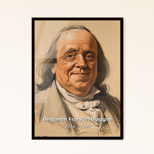 Elegant Portrait of Benjamin Franklin Biaggini: A Masterful Contemporary Art Print Celebrating Railway Leadership and Bold Design