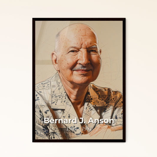 Bernard J. Anson: Celebrating the Art of Anesthesia - Contemporary Portrait in Dynamic Hues, Perfect for Home Décor or Gifts!