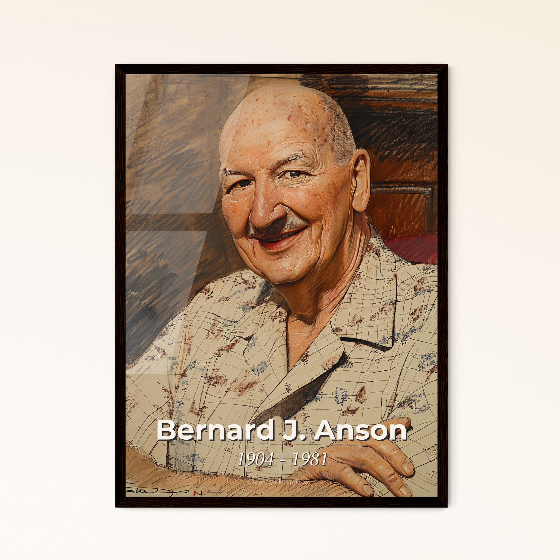 Bernard J. Anson: A Dynamic Tribute to Anesthesia Innovation - Contemporary Art Print on Beige, Framed or High-Res Aluminum