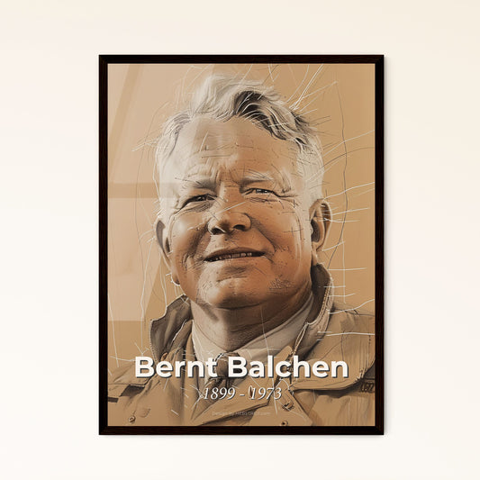 Dynamic Portrait of Bernt Balchen: Celebrating the Pioneering Spirit of Arctic Aviation in a Contemporary Artistic Masterpiece