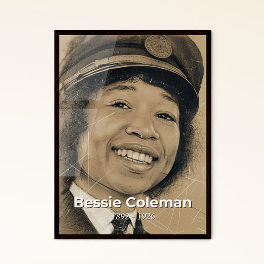 Bessie Coleman: Trailblazing Aviator - Stunning Contemporary Art Print Celebrating Her Legacy in Elegant Lines & Hues