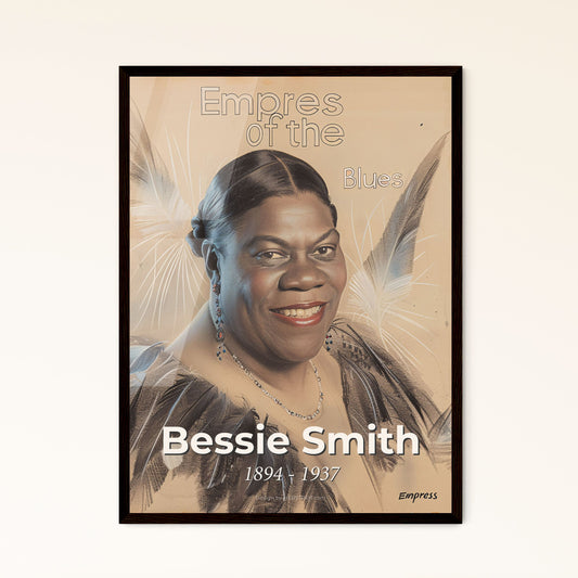 Empress of the Blues: Bessie Smith Portrait – Enticing Contemporary Art Print for Home Decor, Framed or Aluminum Options