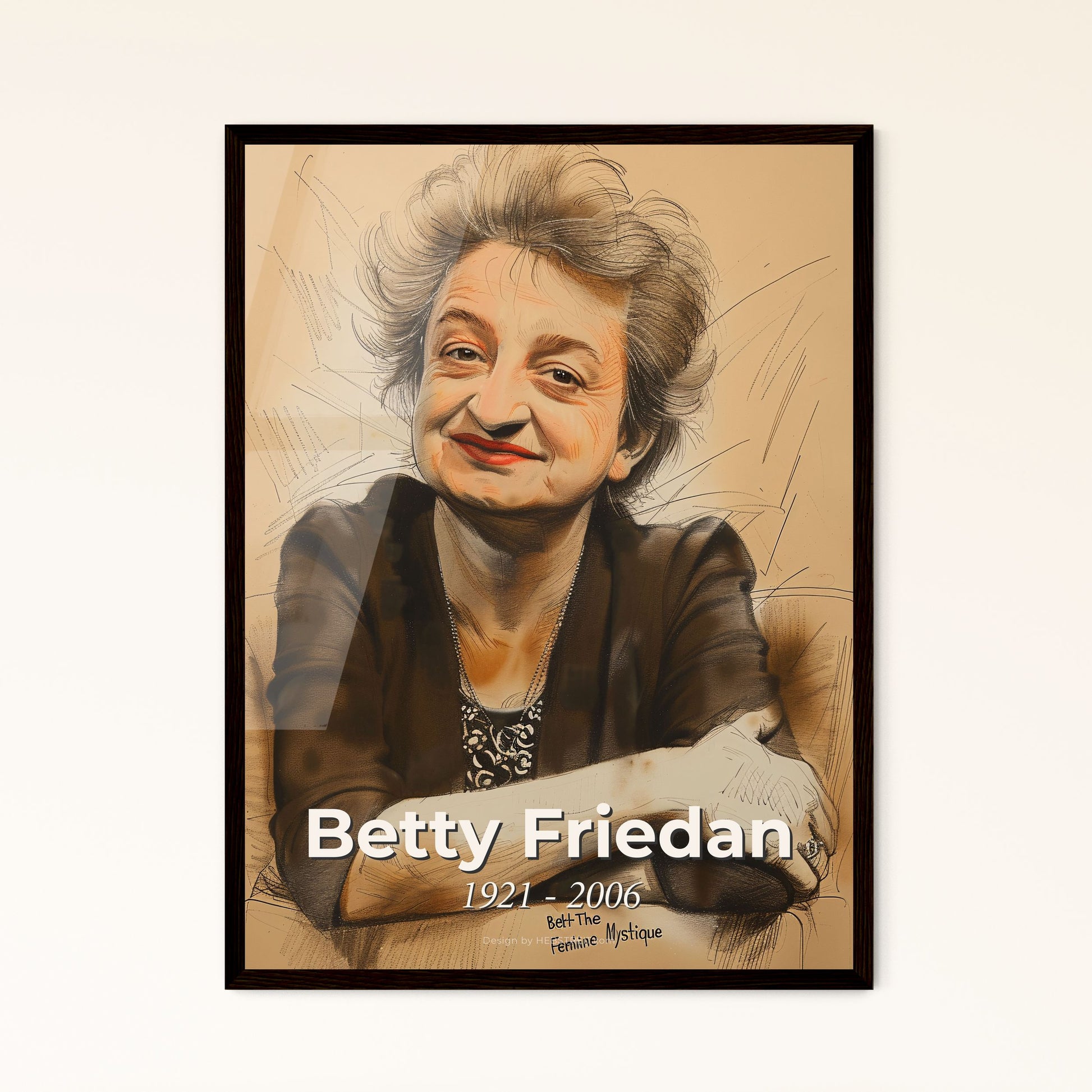 Empowering Essence of Betty Friedan: A Stunning Contemporary Art Print Celebrating Feminism and Beauty - Perfect for Home Decor