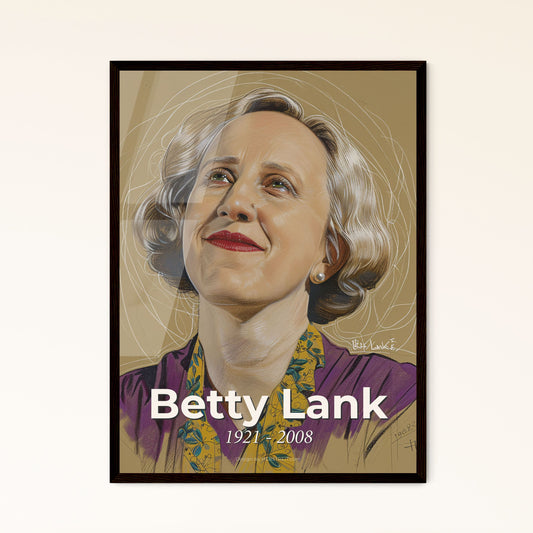 Elegant Tribute: Betty Lank, Pioneer of Patient-Controlled Analgesia - Contemporary Portrait in Hues & Dynamic Lines